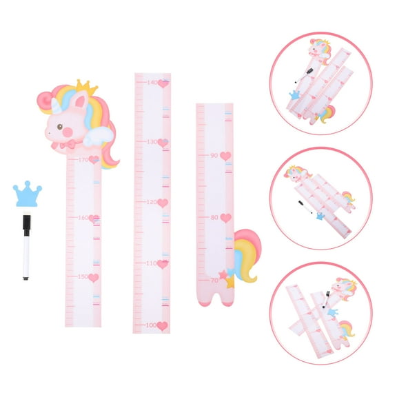 IBASETOY 1 Set Removable Growth Chart Wall Sticker Cartoon Animal Decal for Height Measurement in Nursery and Bedroom