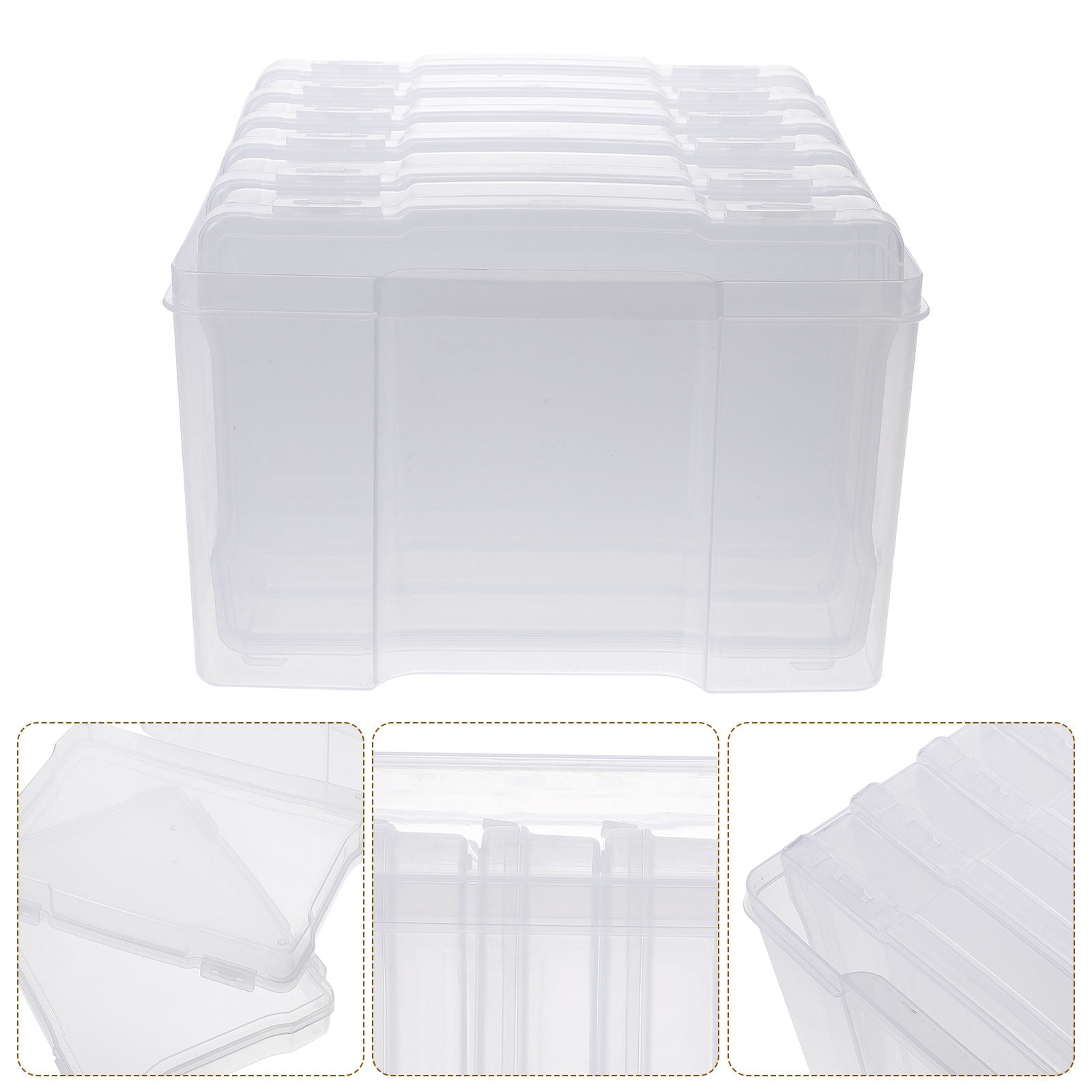 IBASETOY 1Set Transparent Plastic Scrapbook Storage Case Organizer for Greeting Cards and Photos