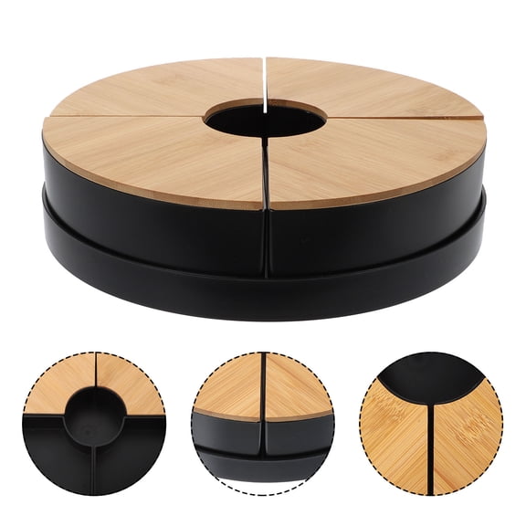 IBASETOY 1 Set Serving Tray for Nuts Divided Platter Matte Black Holding Chocolate for Guests