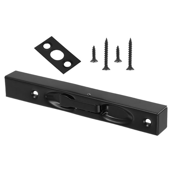 IBASETOY 1Set Black Flush Bolt Latch for French Door and Sliding Door Lock