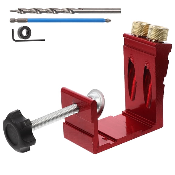 IBASETOY 1Set Portable Iron Pocket Hole Kit with Angle Drill Guide for Efficient Wood Drilling and Woodworking