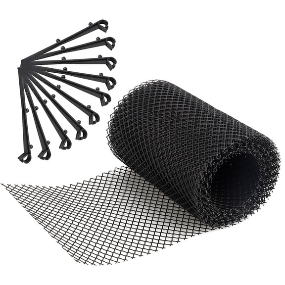 IBASETOY 1Set Mesh Gutter Guard Cover in Black Plastic with Foldable Design for Effective Leaf and Debris Control