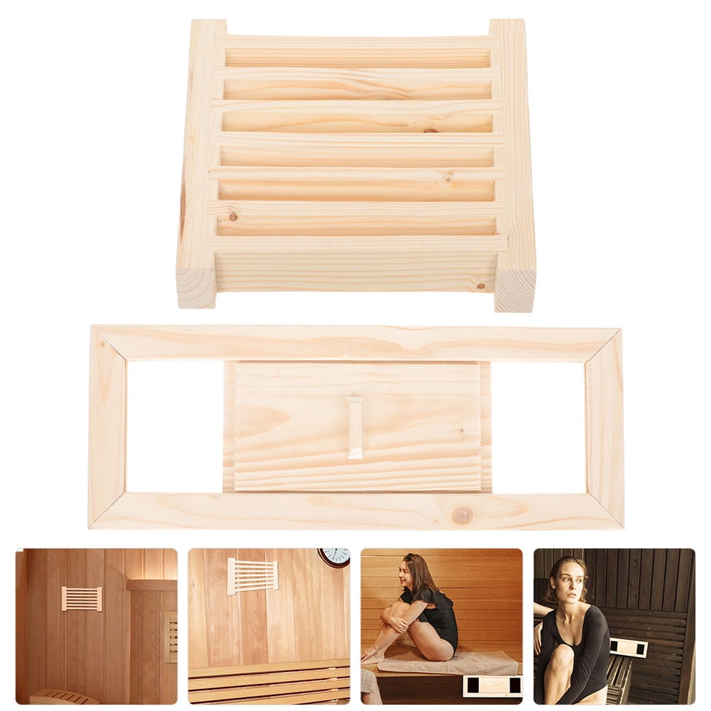 IBASETOY 1 Set of Saunas Adjustable Sauna Room Air Ventilation Wooden Khaki for DIY Enthusiasts