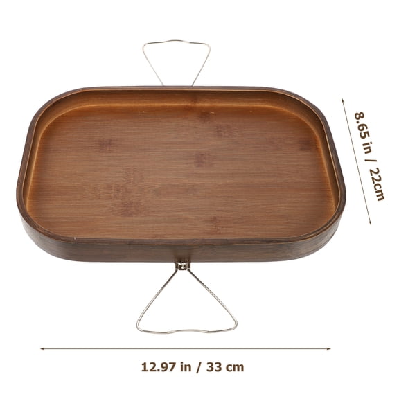 IBASETOY 1 Set of Square Serving Tray Food Serving Tray for Bedroom Brown Wood