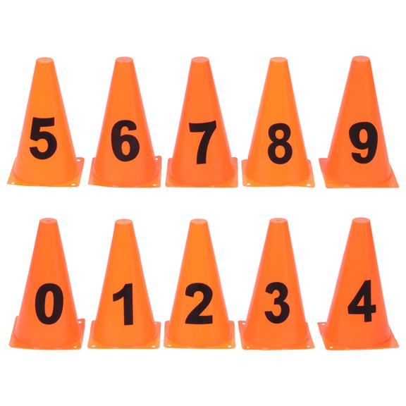 IBASETOY Sports Equipment Number Cones Orange Plastic 1 Set for Fan Gear