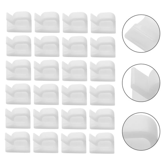 IBASETOY 100 Pcs Wire Management Fasteners Self Adhesive Cable Clips White Nylon For Home Office