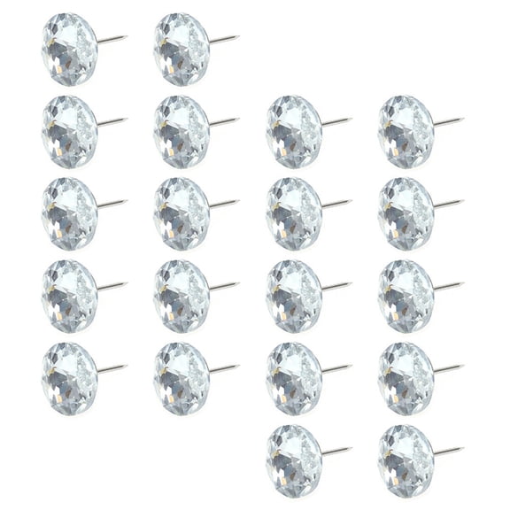 IBASETOY Plated Silver Crystal Buttons, Iron Decorative Tacks for Tufted Headboards 100Pcs