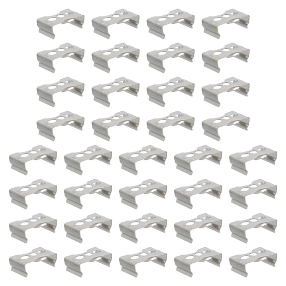 IBASETOY 100Pcs Plated Silver Iron Fluorescent Light Tube Supports Durable Clips for LED Tube Fixing