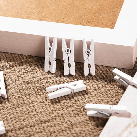 IBASETOY Craft Photo Clips Heavy Duty Wooden Clothes Pins for Party 100Pcs