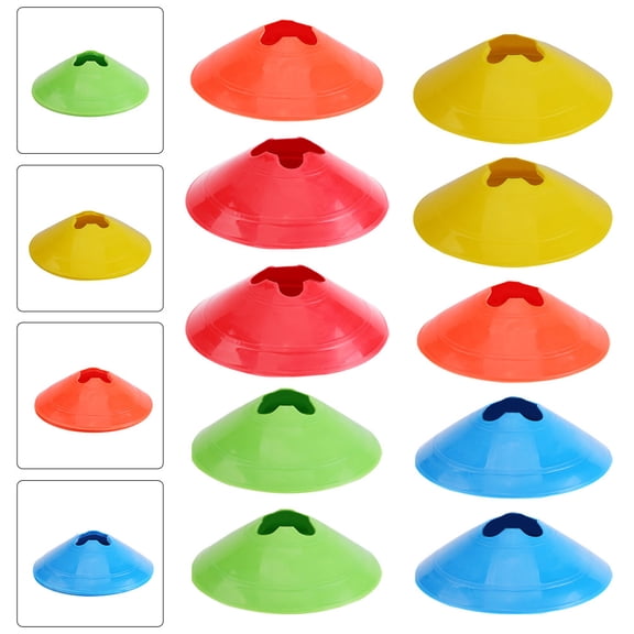 IBASETOY 10Pcs Plastic Football Training Sign Discs Brightly Colored Markers for Outdoor Soccer and Traffic Use