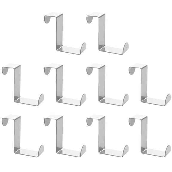 IBASETOY Z Shaped Hanging Hooks Stainless Steel Silver 10PCS