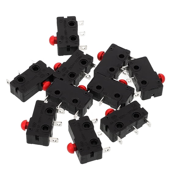 IBASETOY 10Pcs Black Appliance Micro Switch Pin Plunger with Easy Installation for Home Electronics