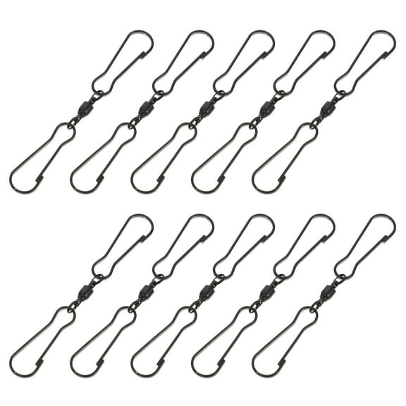 IBASETOY 10Pcs Stainless Steel Bearing Hooks Black Swivel Clip for Hanging Flower Baskets and Yard Flags