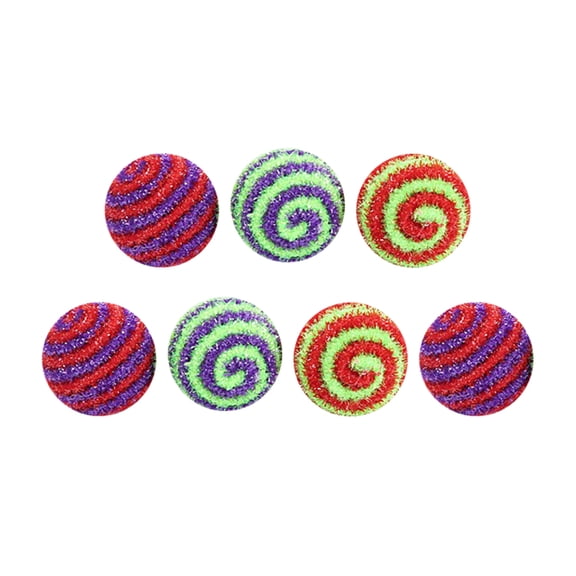 IBASETOY Tease Cat Toy Glitter Balls Assorted Color Pet Engagement Indoor Playtime 10pcs