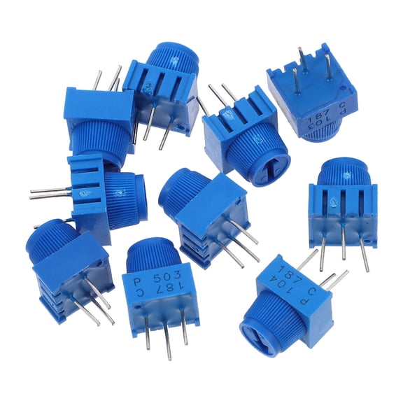 IBASETOY 10Pcs Rotary Potentiometer Variable Resistors Potentiometers Blue Plastic for Electronics