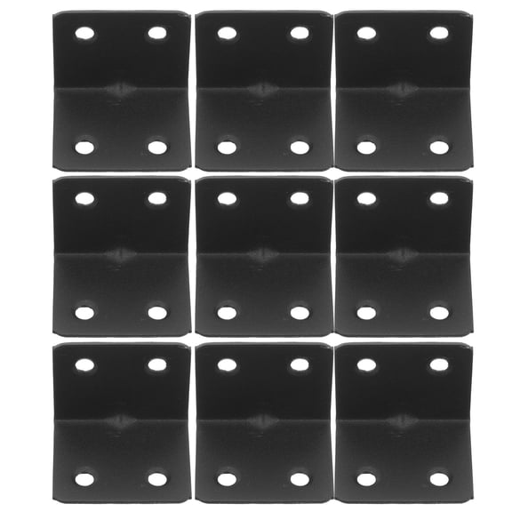 IBASETOY 10Pcs Quick Install Black Stainless Steel Angle Shelf Brackets for Home Use Rustproof Design