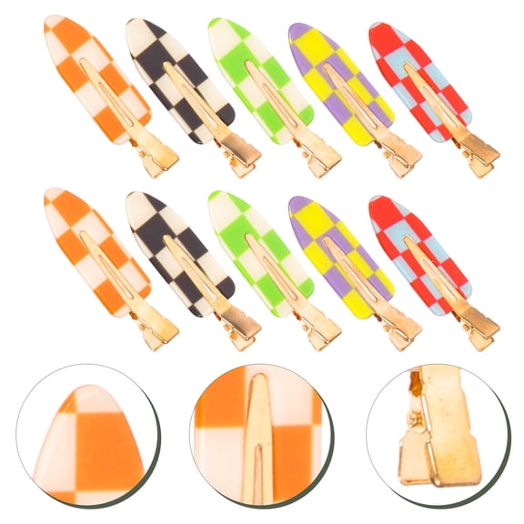 IBASETOY Makeup Hair Clips Blue And Red Checkerboard 10Pcs For Ladies