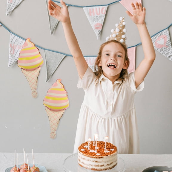 IBASETOY 10pcs Ice Cream Balloons Party Atmosphere Enhancement Aluminum Foil for Celebrations