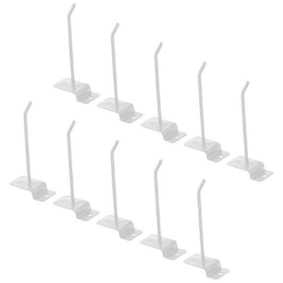 IBASETOY 10Pcs White Commodity Display Hooks Made of Iron Ideal for Supermarket Shelf Storage