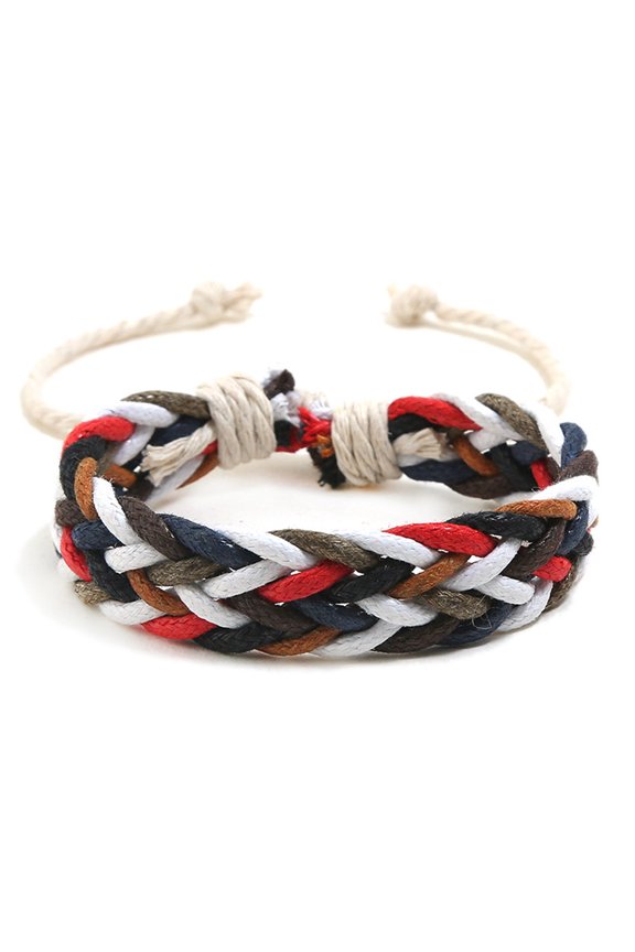 12 Pcs Braided Bracelace Wearable and White Wax String for Men Themed Party