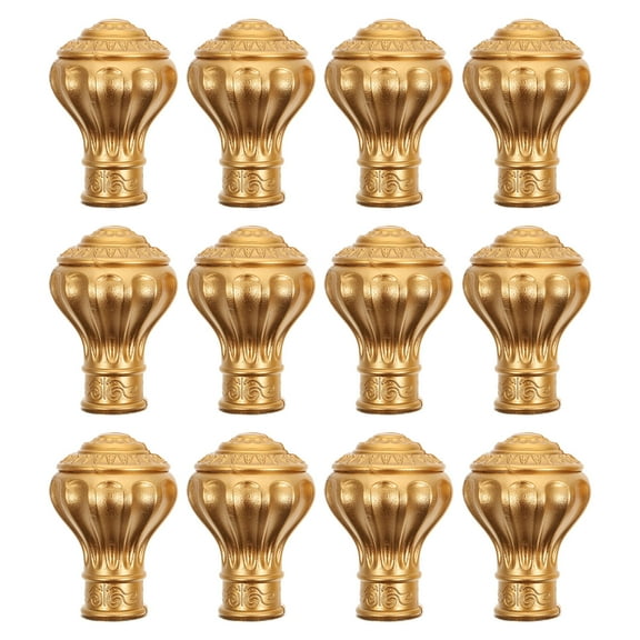 IBASETOY 12PCS Curtain Rod Replacement Ends Black Hardware for Elegant Design