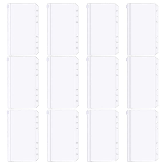 IBASETOY Clear Pocket Folders Binder Pockets Transparent PVC 12-Pcs for Water-Resistant