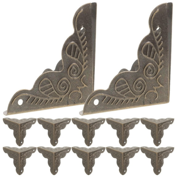 IBASETOY 12Pcs Heavy Duty Metal Corner Guard Iron Antique Bronze Decoration For Toolbox