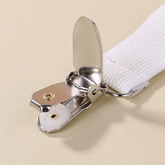 IBASETOY 12Pcs White Bed Sheet Clamps Elastic Holders with Strong Clips for Sheet Corner Grip