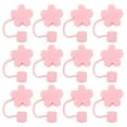 thumbnail image 1 of IBASETOY 12Pcs Reusable Pink Silicone Straw Tips Cover Straw Dust Plugs for Events, 1 of 7