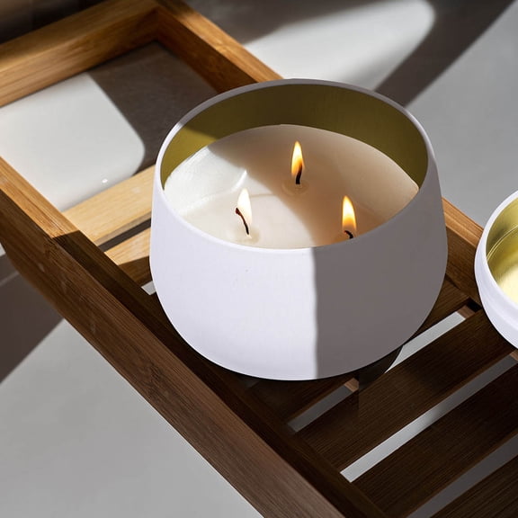 IBASETOY 12Pcs Simple Tea Jars White Tinplate Air-tight Storage for Gift Packaging and Decor