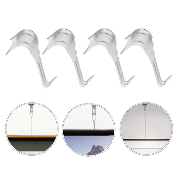 IBASETOY 12Pcs Picture Rail Hanging Hooks Metal Molding Hooks for Picture Display Plated Silver