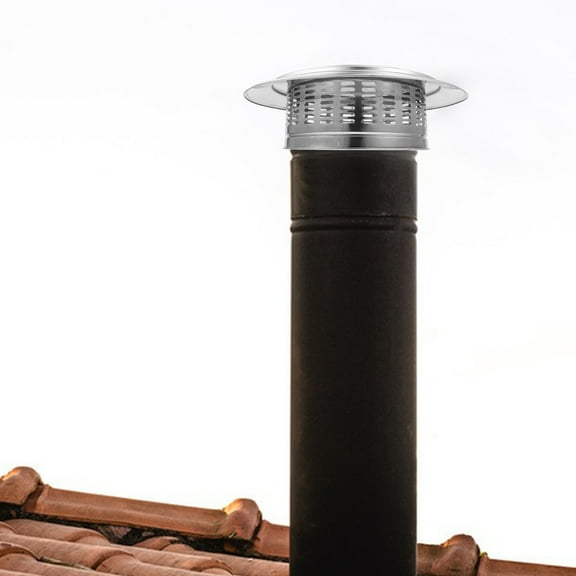 IBASETOY 15 Inch Round Chimney Cap Replacement 304 Stainless Steel Stove Pipe Top Enhances Airflow for Durability