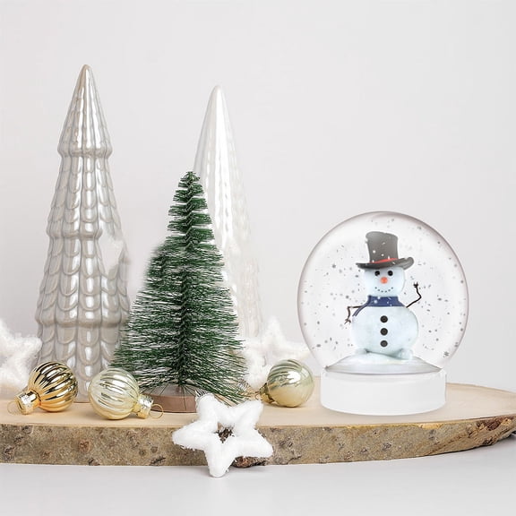IBASETOY 15Pack Snowman Decor Plastic Transparent Round Winter Decor Crafting