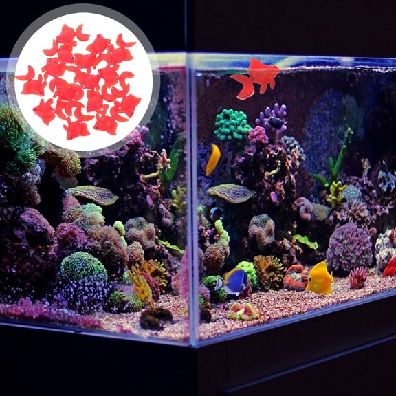IBASETOY 15Pcs Simulation Tropical Fake Fish Floating Goldfish Ornament for Aquarium Decor
