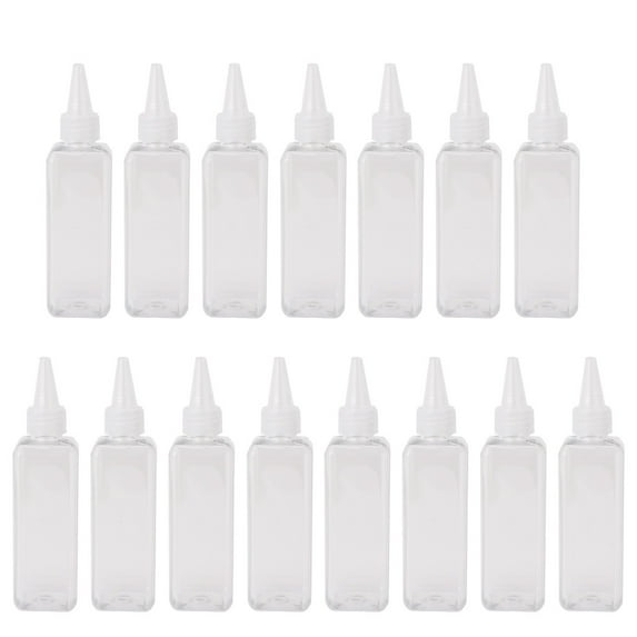 IBASETOY 15Pcs Clear Plastic Hair Dye Containers Transparent for Hair Color Shampoo and Scalp Treatment