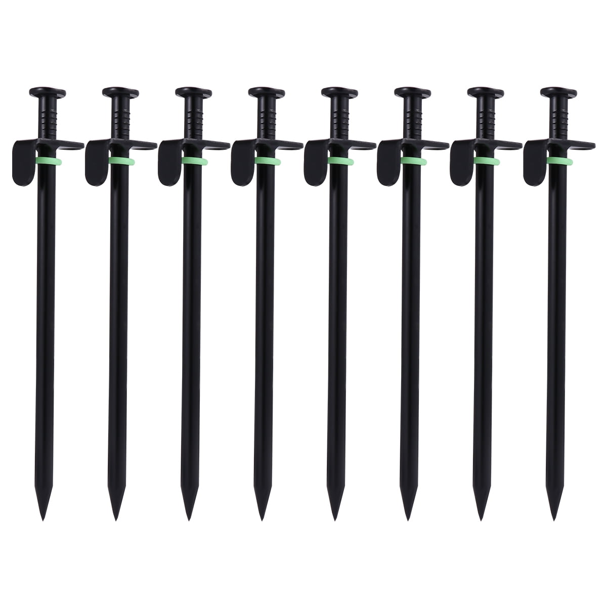 IBASETOY 16Pcs Premium Iron Tent Pegs Black Ground Nails for Secure Tent and Canopy Installation