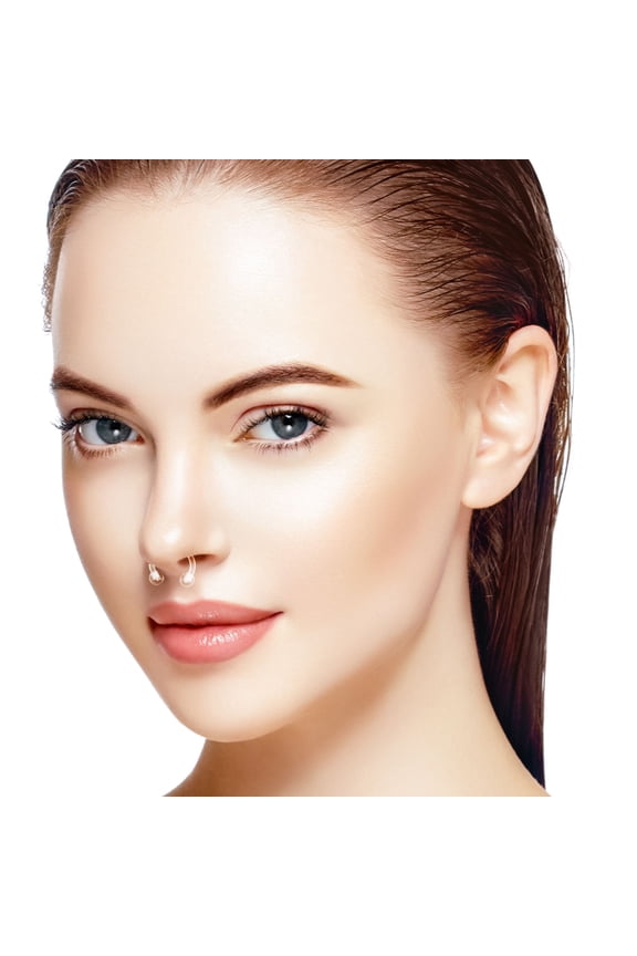 18pcs Nose Rings Clear Acrylic Transparent Fashion Design Decorative Accessories for Women