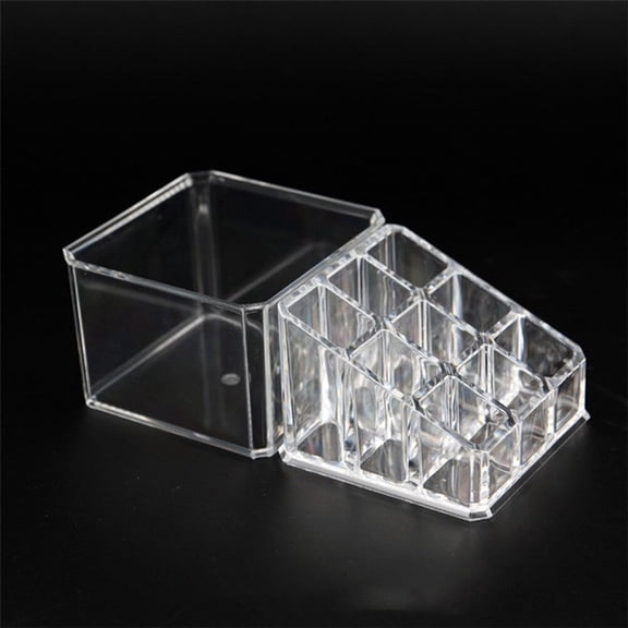 IBASETOY 1Pc Acrylic Cosmetic Storage Box Transparent Lipstick Holder Assorted Colors for Makeup