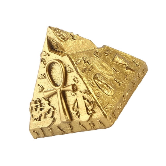 IBASETOY 1Pc Golden Resin Pyramid Model for Home Furnishing Desktop Decor Positive Energy
