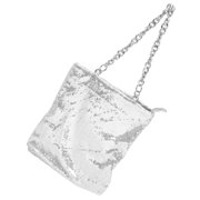 IBASETOY 1Pack Sequin Handbag Women Fashion PVC White Portable for Camping