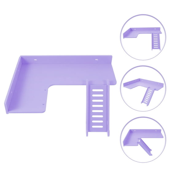 IBASETOY 1Pack Hamster Platform Ladder Set Wooden Plastic Purple for Pet Owners