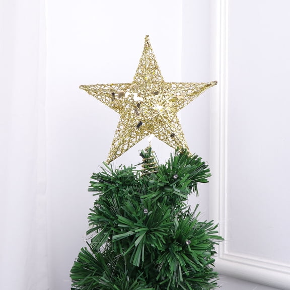 IBASETOY 1Pack Golden Iron Star Tree Topper Small for General Public Christmas Decoration Party Favor