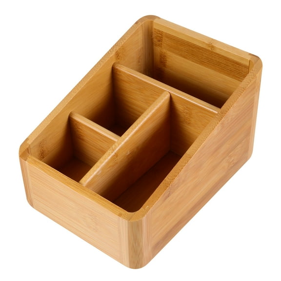 IBASETOY 1Pc Bamboo Box Light Brown Modern for Office Organization Supplies