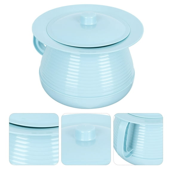IBASETOY Storage Pot Chamber Pot Blue Thicker Material Adult Household Use 1Pack 7.9*7.9in