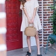 thumbnail image 1 of IBASETOY 1Pcs Straw Woven Tote Bag Fashion Large Capacity Light Brown for Daily Life Girls, 1 of 5