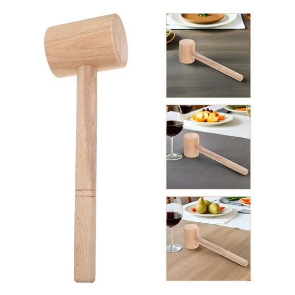 IBASETOY Manual Hammers Crab Leg Tools Wood Beige 1Pcs for Opening Crabs Restaurant Use