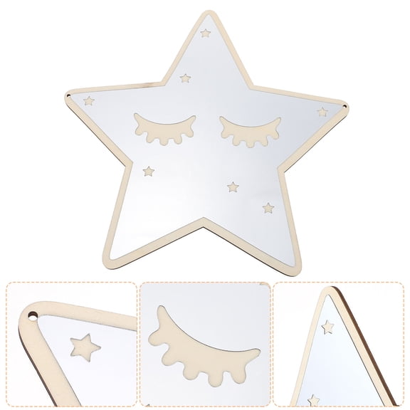 IBASETOY Beige Hanging Star Shape Acrylic Mirror Pendant Easy to Attach for Wall Decor