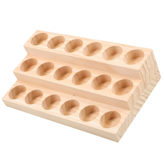 IBASETOY Wood Essential Oil Organizer Khaki Wooden Rack for Neat Storage 1Pc