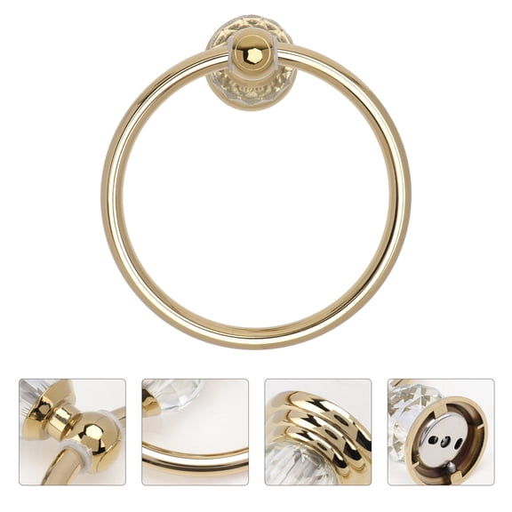 IBASETOY 1Pcs Golden Towel Ring for Bathroom Wall Luxury Accessories 9x6in