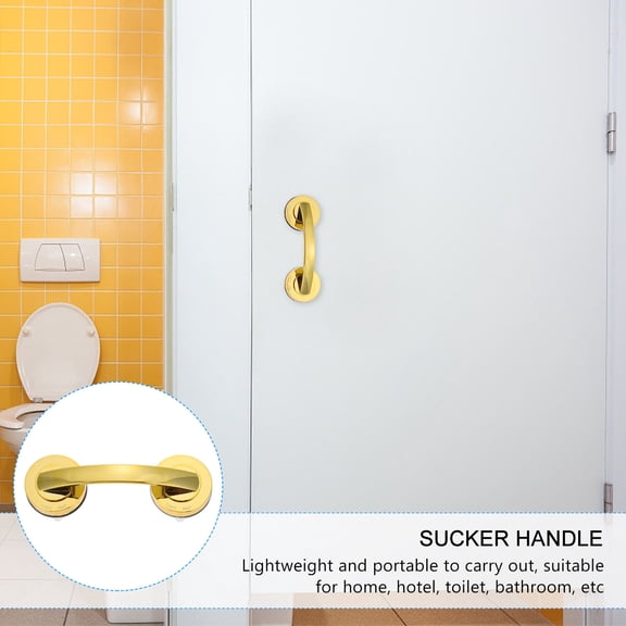 IBASETOY 1Pc Golden Suction Grab Bar Bathroom Safety Handle Balance Assist Shower Rail